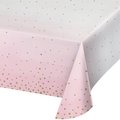 Creative Converting Pink and Gold Celebration Paper Tablecloth, 102"x54", 6PK 346289